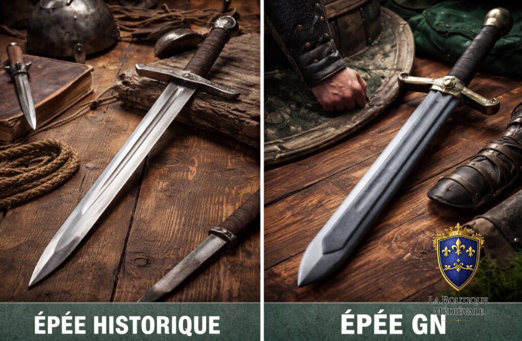 Épée historique et épée GN médiévale : deux usages, deux philosophies