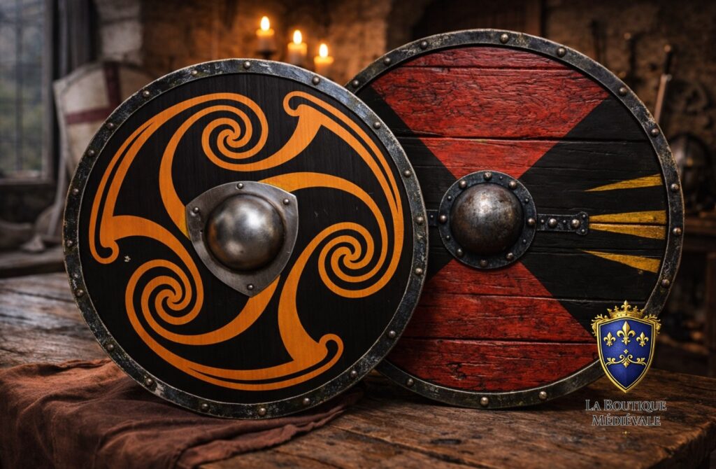 Boucliers médiévaux
histoire, formes et usages des protections du Moyen Âge
